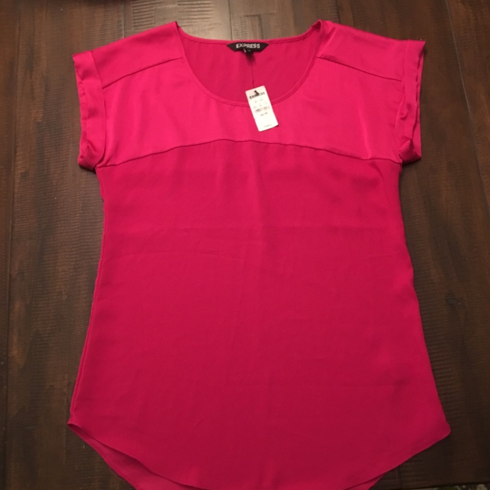 Express Short-Sleeve Pink/Fuchsia Top